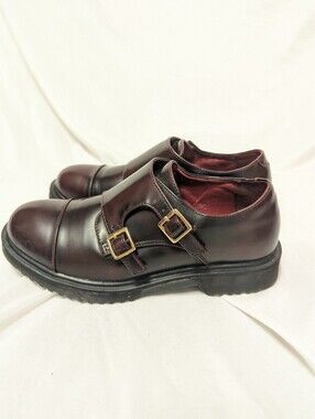 Electric Karma Scotty Wine Color Double Monk Strap Chunky Oxford Shoes